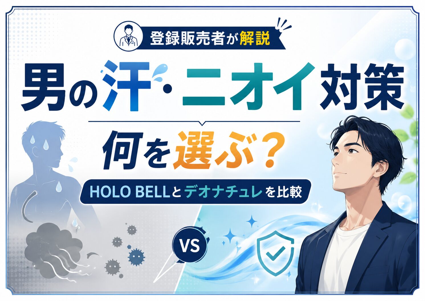男の汗・ニオイ対策は何を選ぶ？HOLO BELLとデオナチュレ男さらさらクリームを比較